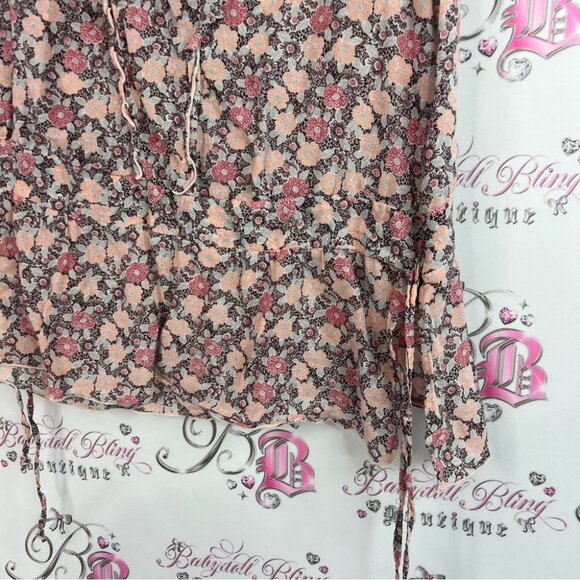 American Eagle Outfitters tank top milkmaid style Pink Floral Blouse - Picture 3 of 7